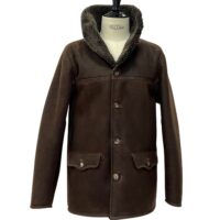 Sheepskin Coat style Hugo in Hurricane Brown by Owen Barry