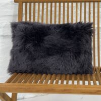 SHEEPSKIN CUSHION GUNMETAL LUXE 50 X 30 (2) SHEEPSKIN CUSHION GUNMETAL LUXE 50 X 30