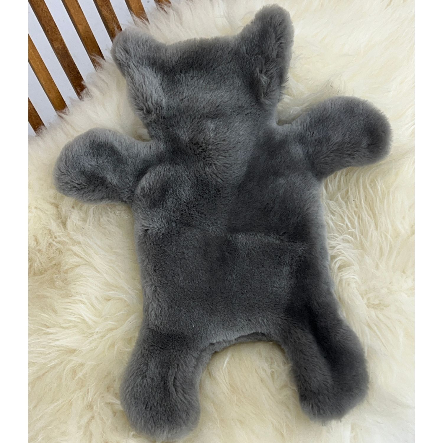 SHEEPSKIN FLAT ERIC HOT WATER BOTTLE COVER Steelgrey SHEEPSKIN FLAT ERIC HOT WATER BOTTLE COVER Steelgrey