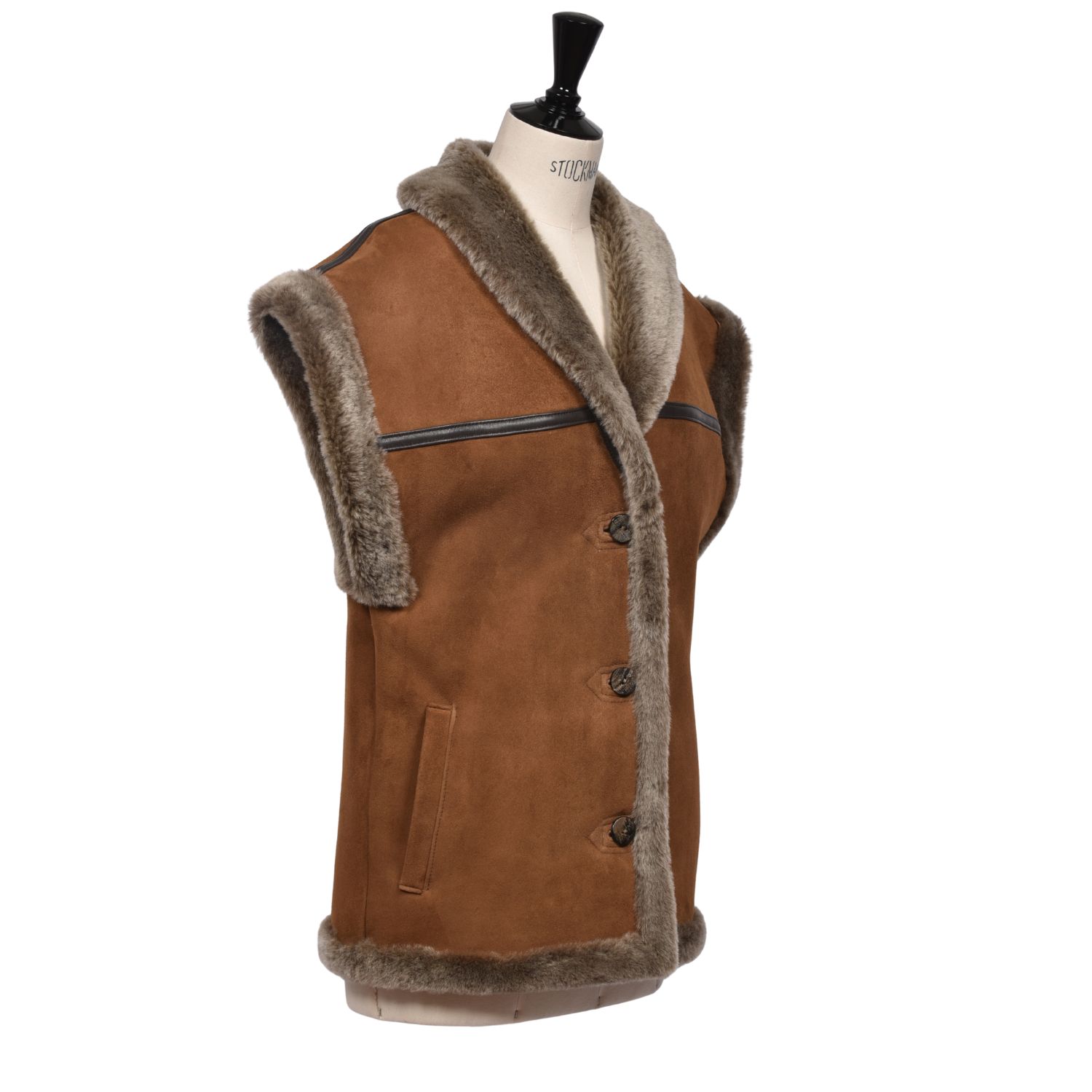SHEEPSKIN GILET SADIE OTTOMAN (1) Sheepskin Gilet Sadie in Ottoman by Owen Barry