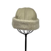 SHEEPSKIN HAT MILITARY PULL ON MILK NAPALAN (3) SHEEPSKIN HAT MILITARY PULL ON MILK NAPALAN