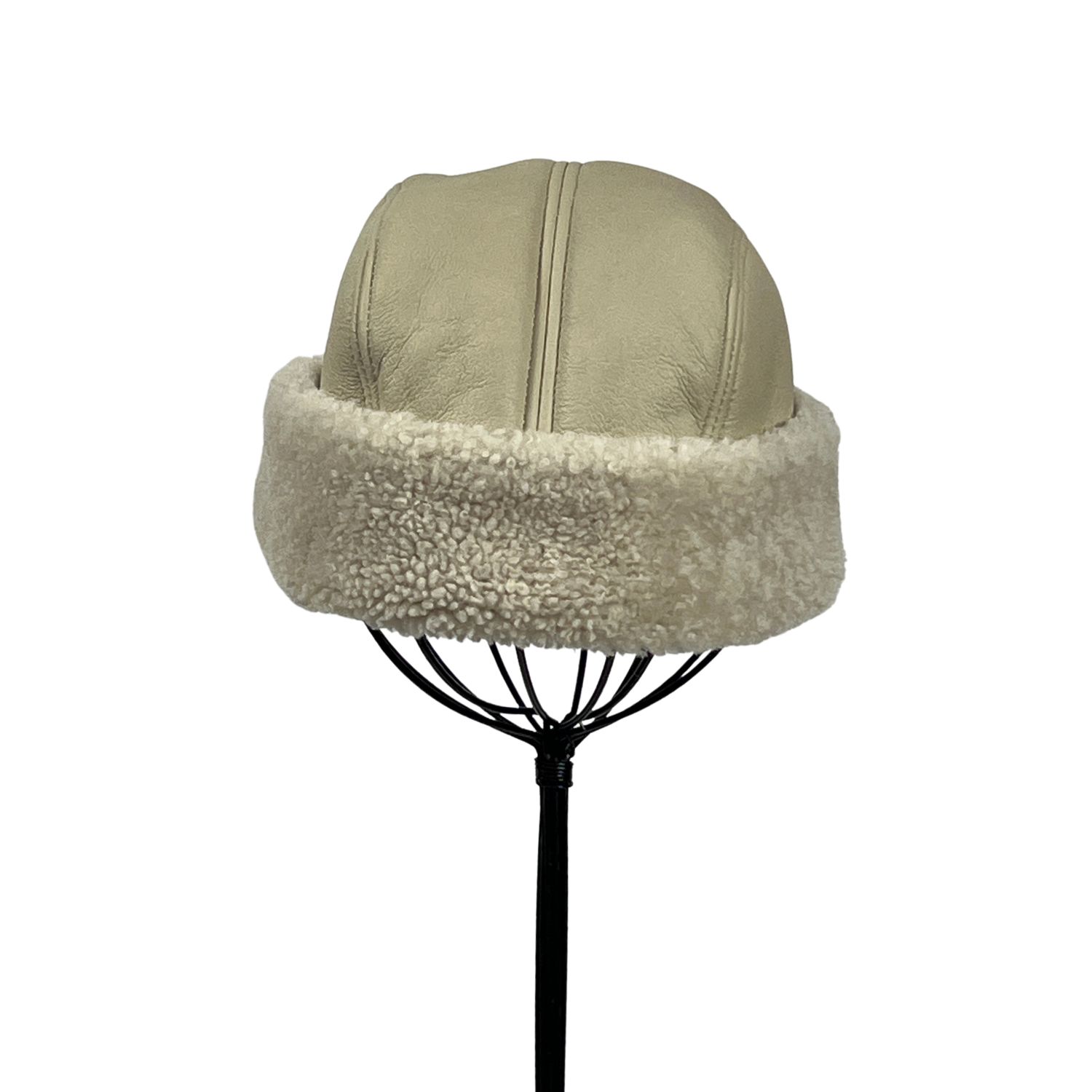 SHEEPSKIN HAT MILITARY PULL ON MILK NAPALAN (3) SHEEPSKIN HAT MILITARY PULL ON MILK NAPALAN