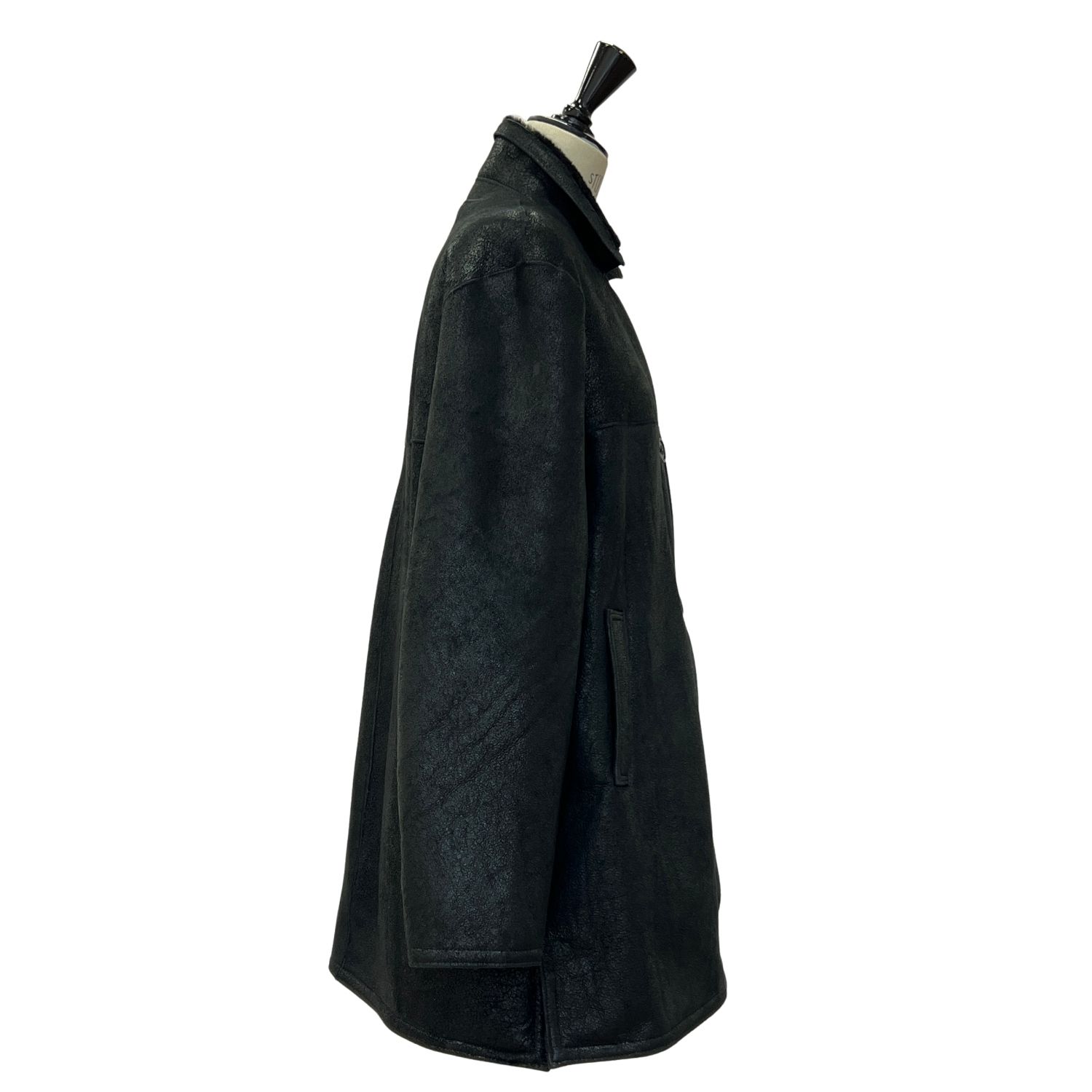 SHEEPSKIN JACKET MAGGIE OVERSIZE BLACK VINTAGE (2) Sheepskin Jacket Maggie in Vintage Black by Owen Barry