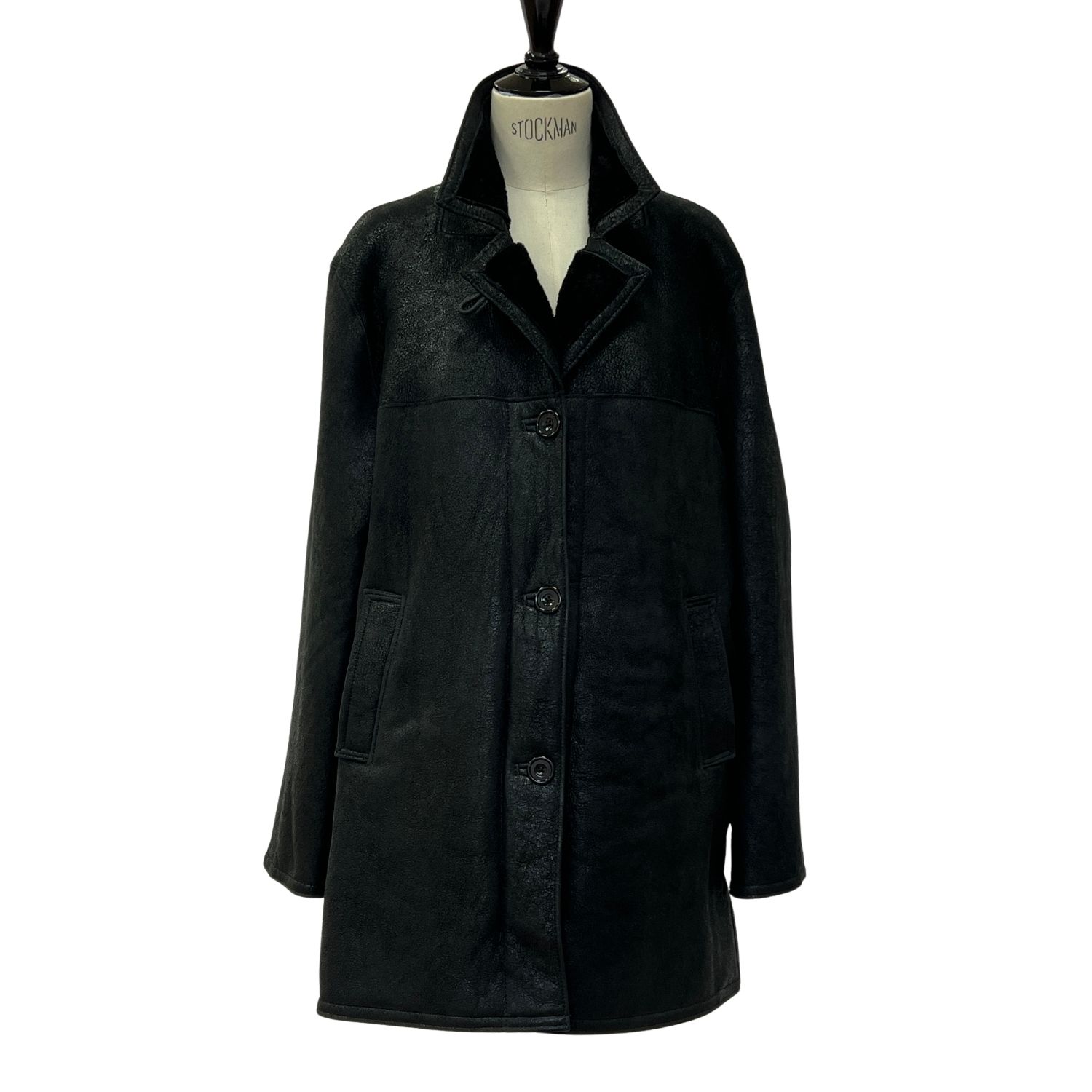 SHEEPSKIN JACKET MAGGIE OVERSIZE BLACK VINTAGE (6) Sheepskin Jacket Maggie in Vintage Black by Owen Barry