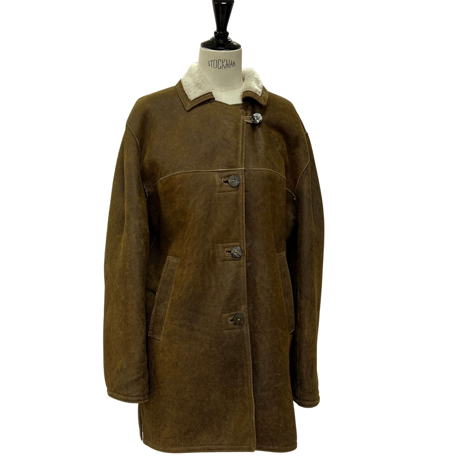 SHEEPSKIN JACKET MAGGIE OVERSIZE WALNUT (3) Sheepskin Jacket Maggie in Walnut Vintage by Owen Barry