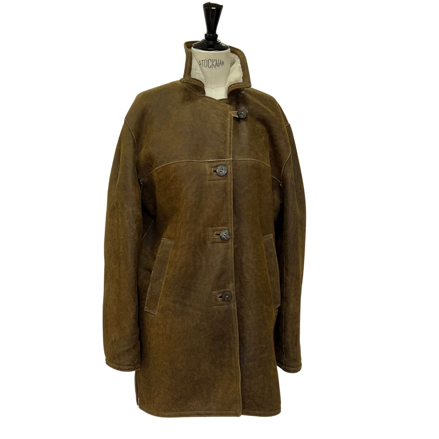 SHEEPSKIN JACKET MAGGIE OVERSIZE WALNUT (5) Sheepskin Jacket Maggie in Walnut Vintage by Owen Barry