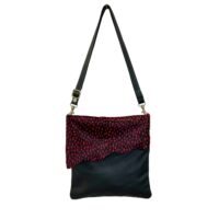 Steveie Chilli drop on Black (1) Cowhide leather crossbody bag Stevie in Chilli drop on Black by Owen Barry