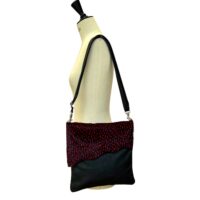 Steveie Chilli drop on Black (4) Cowhide leather crossbody bag Stevie in Chilli drop on Black by Owen Barry