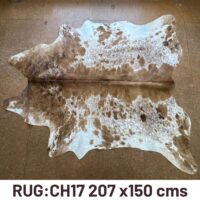 ch017 207 x150 (2) Cowhide Rug Tan and White CH017