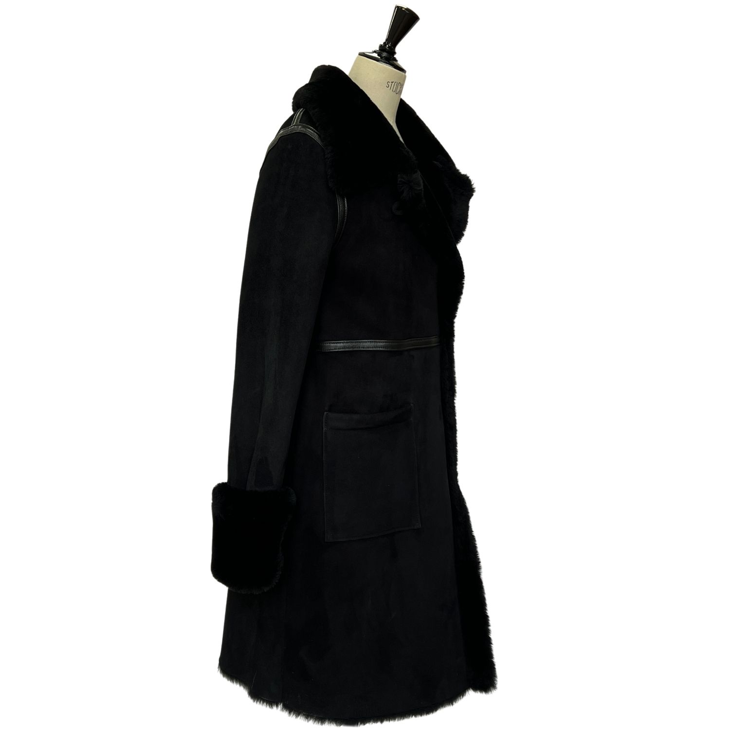 sHEEPSKIN COAT AVERY BLACK MERINO (2) Sheepskin Full Length Coat Avery in Black by Owen Barry