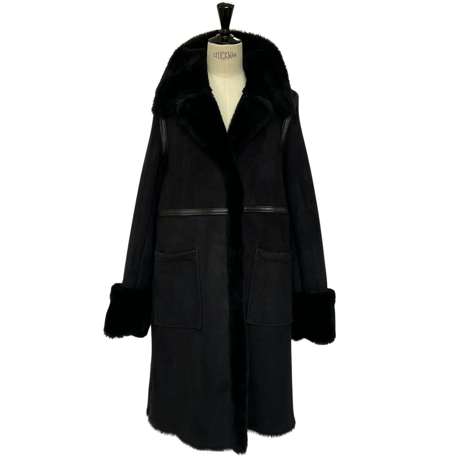 sHEEPSKIN COAT AVERY BLACK MERINO (3) Sheepskin Full Length Coat Avery in Black by Owen Barry