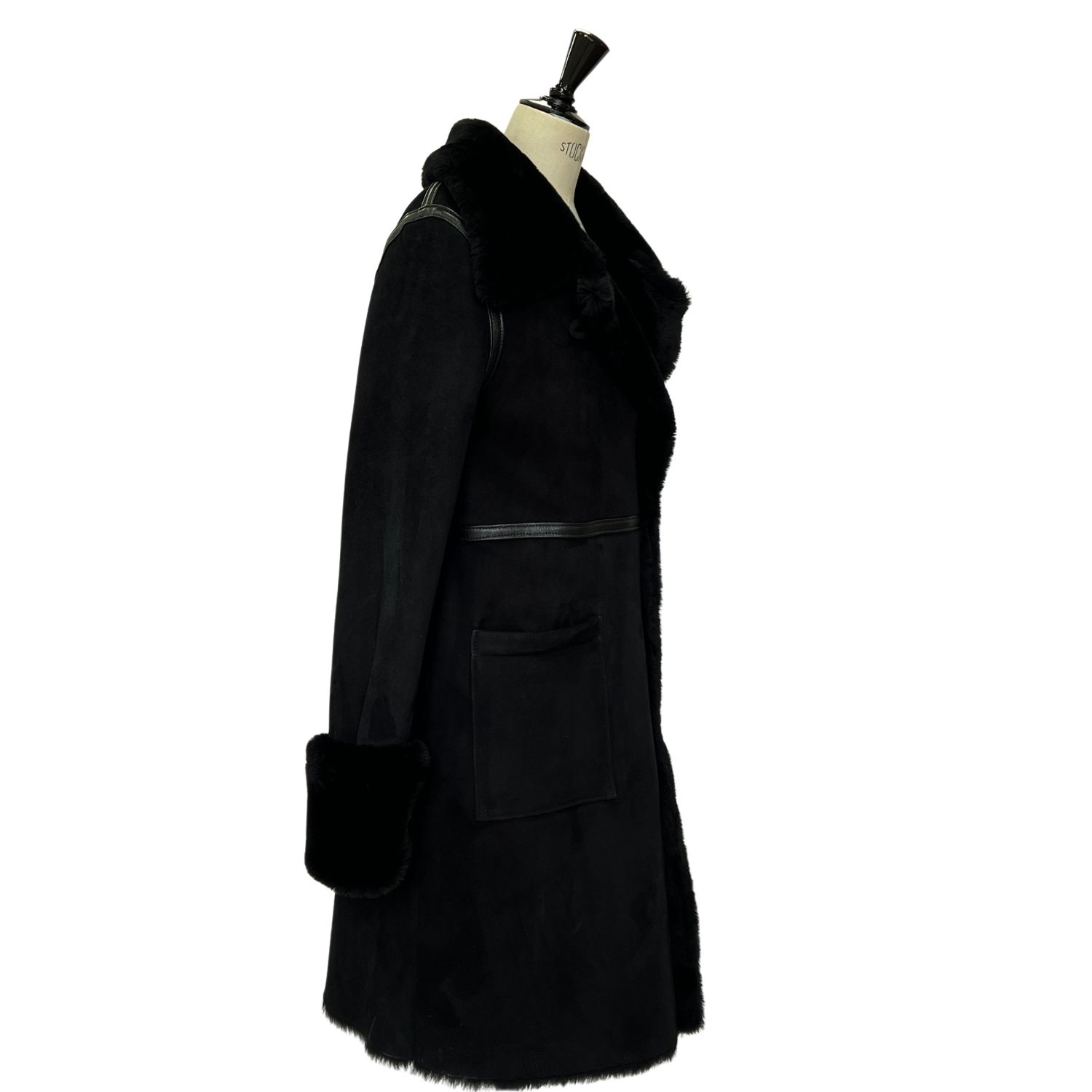 sHEEPSKIN COAT AVERY BLACK MERINO (5) Sheepskin Full Length Coat Avery in Black by Owen Barry