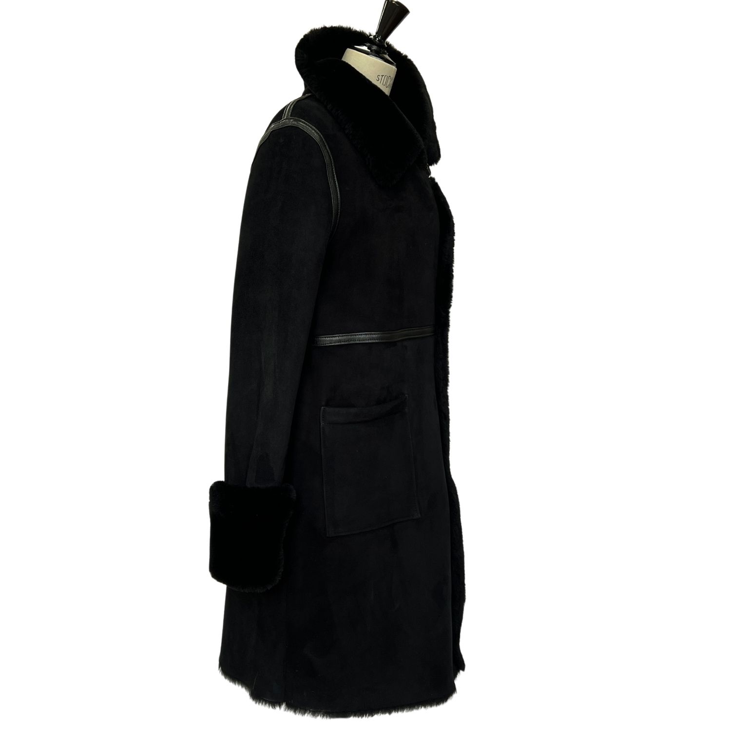 sHEEPSKIN COAT AVERY BLACK MERINO (6) Sheepskin Full Length Coat Avery in Black by Owen Barry