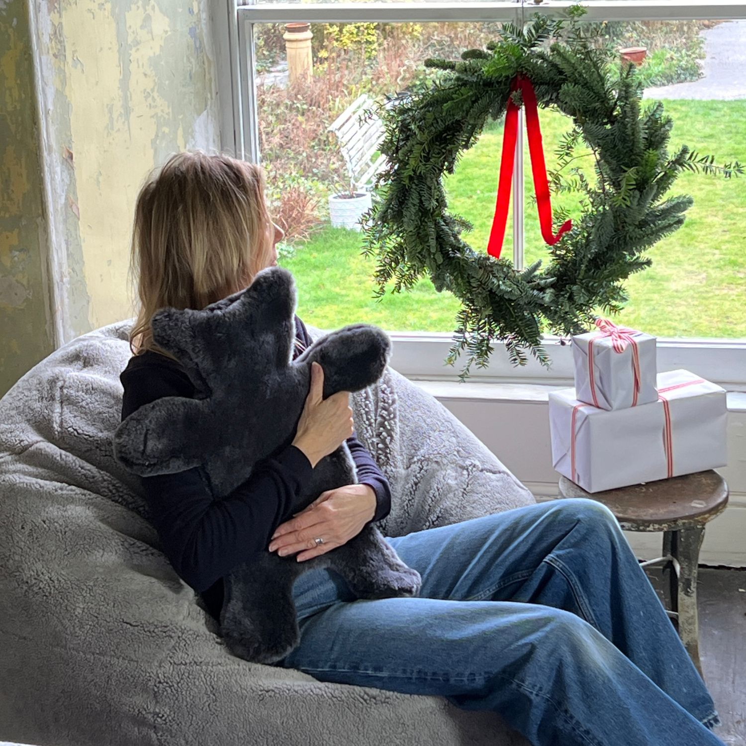 Sheepskin Flat Eric Papa Hot Water Bottle Cover Graphitio Grey Sheepskin Flat Eric Papa Hot Water Bottle Cover Graphito Grey