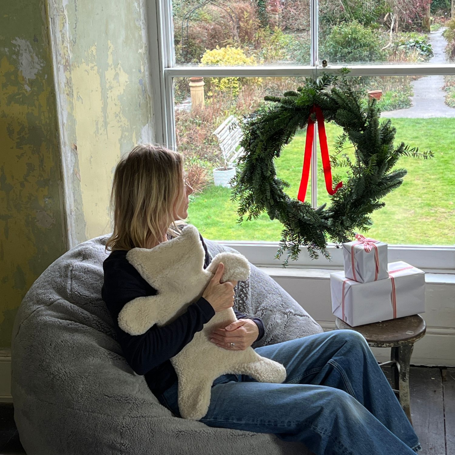 Sheepskin Flat Eric Papa Hot Water Bottle Cover Moonlight Sheepskin Flat Eric Papa Hot Water Bottle Cover Moonlight