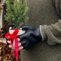 Sheepskin Mens Gloves Black Napalan Sheepskin Mens Gloves Black Napalan