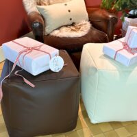 both Real Leather cube by Owen Barry - 2 colours