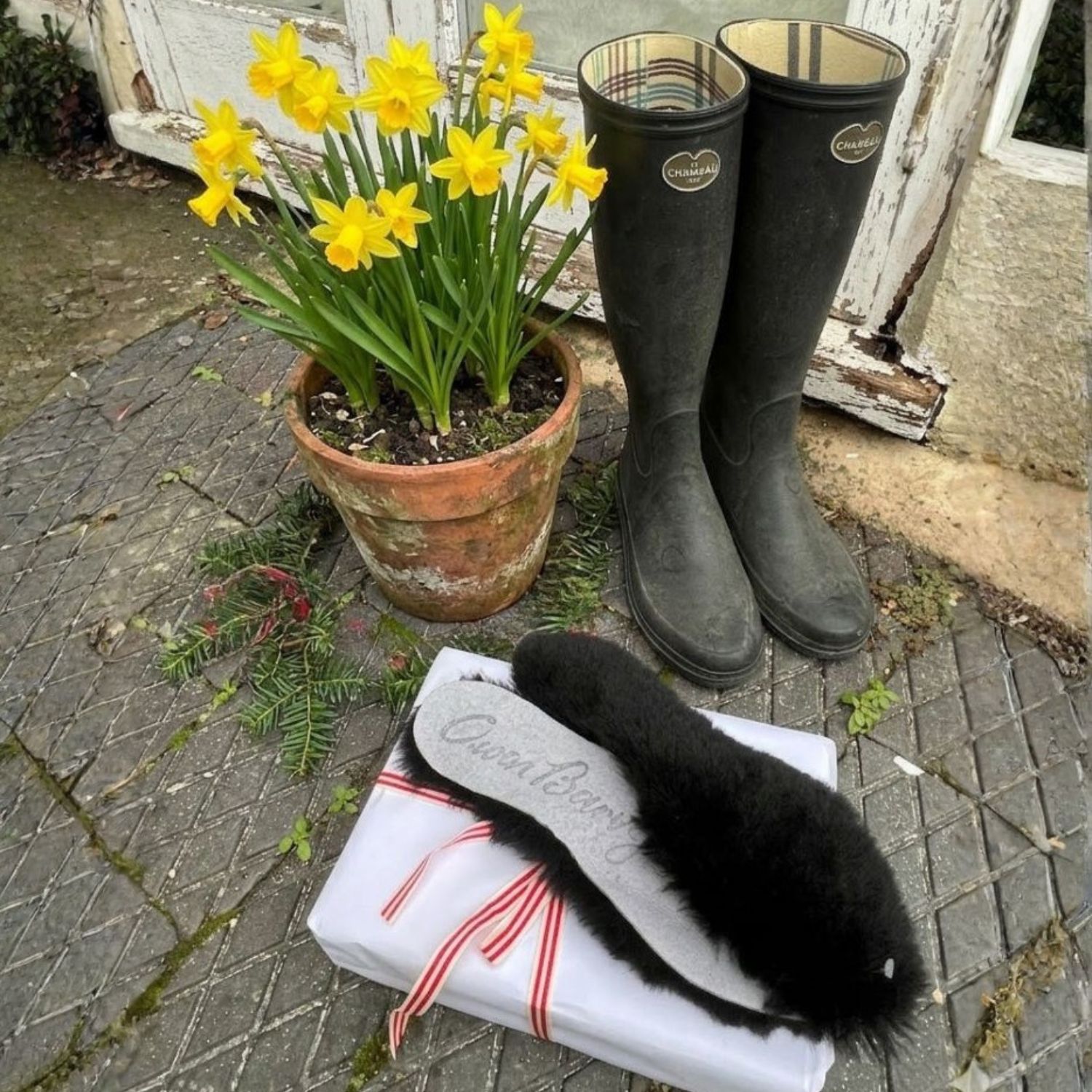 Sheepskin Welly Insoles Black by Owen Barry