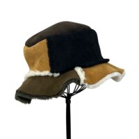 Sheepskin Patchwork Bucket, multi neutral