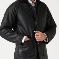 Sheepskin Jacket Black Napalan Curly Fletcher