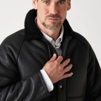 Sheepskin Jacket Black Napalan Curly Fletcher