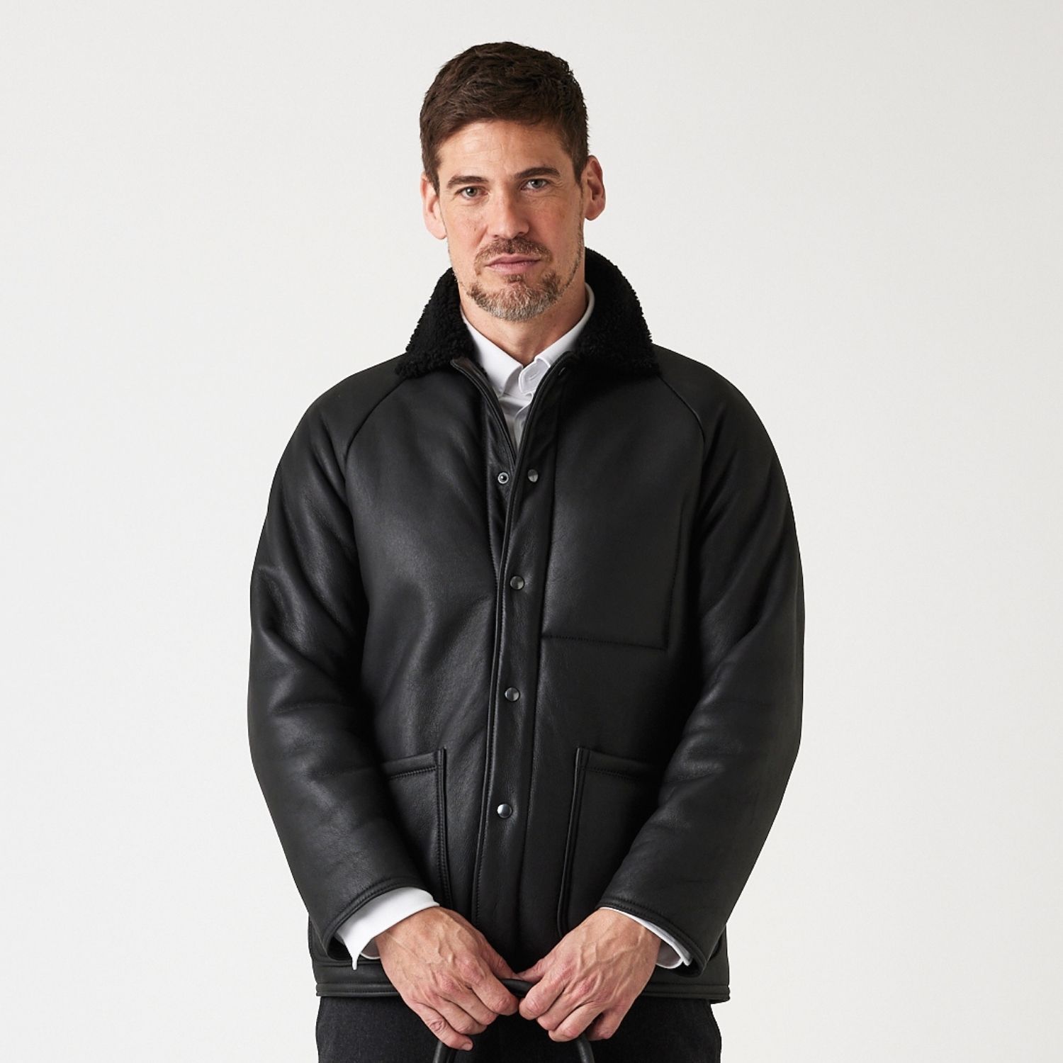 Sheepskin Jacket Black Napalan Curly Fletcher