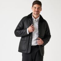 Sheepskin Jacket Black Napalan Curly Fletcher