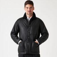 Sheepskin Jacket Black Napalan Curly Fletcher