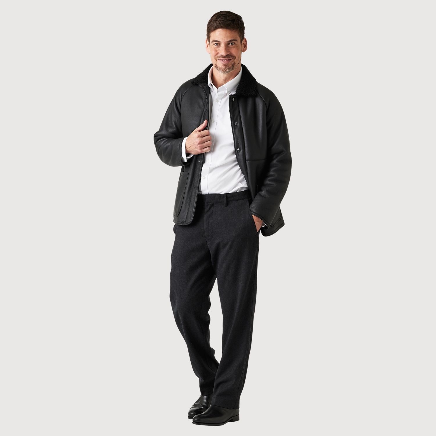 Sheepskin Jacket Fletcher Black Curly Napalan