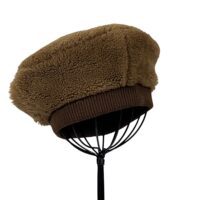 Sheepskin Wool Out Beret Curly Truffle (3) Sheepskin Wool Out Beret Curly Truffle