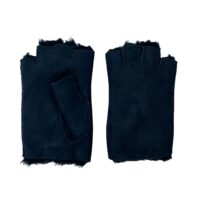 Fingerless womens Navy Sueded Ironed