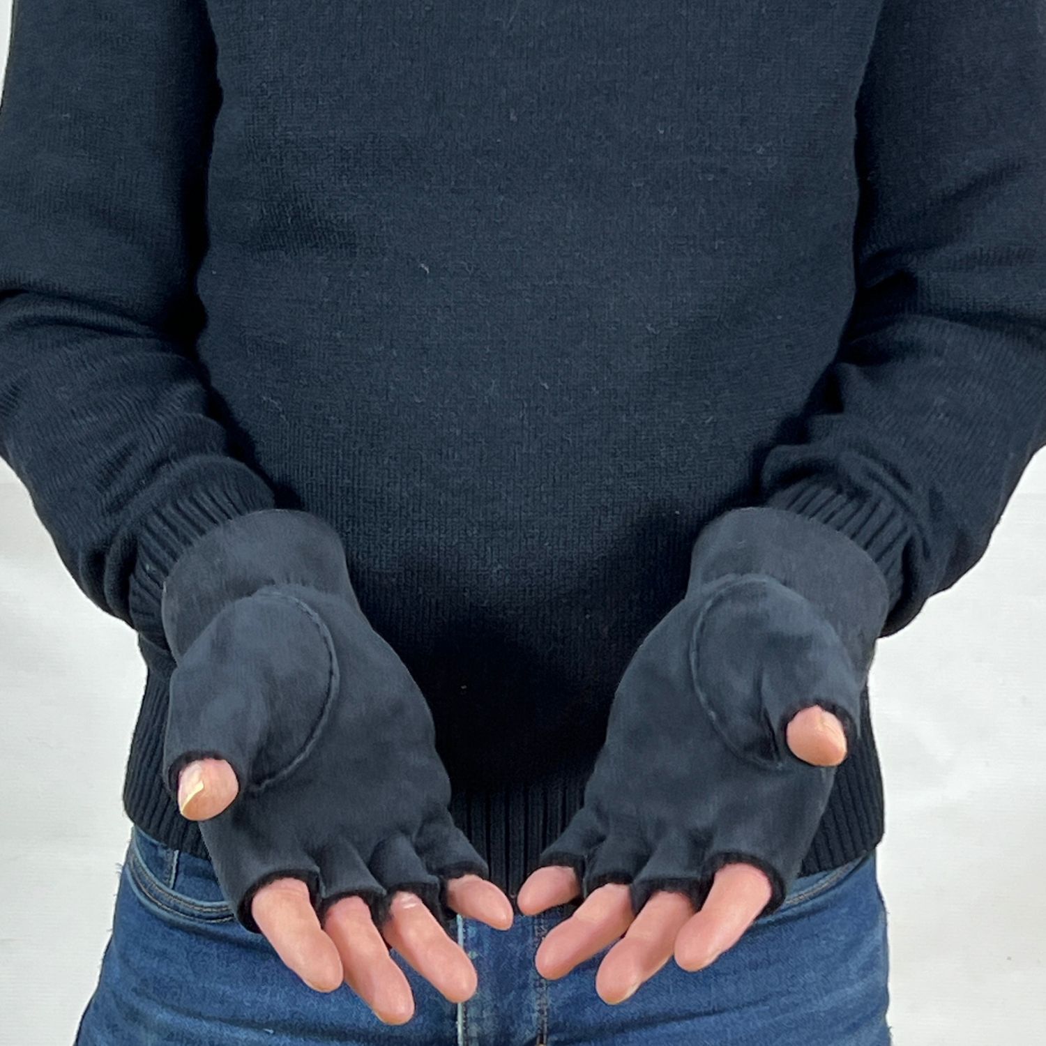 Mens Fingerless Glove Navy