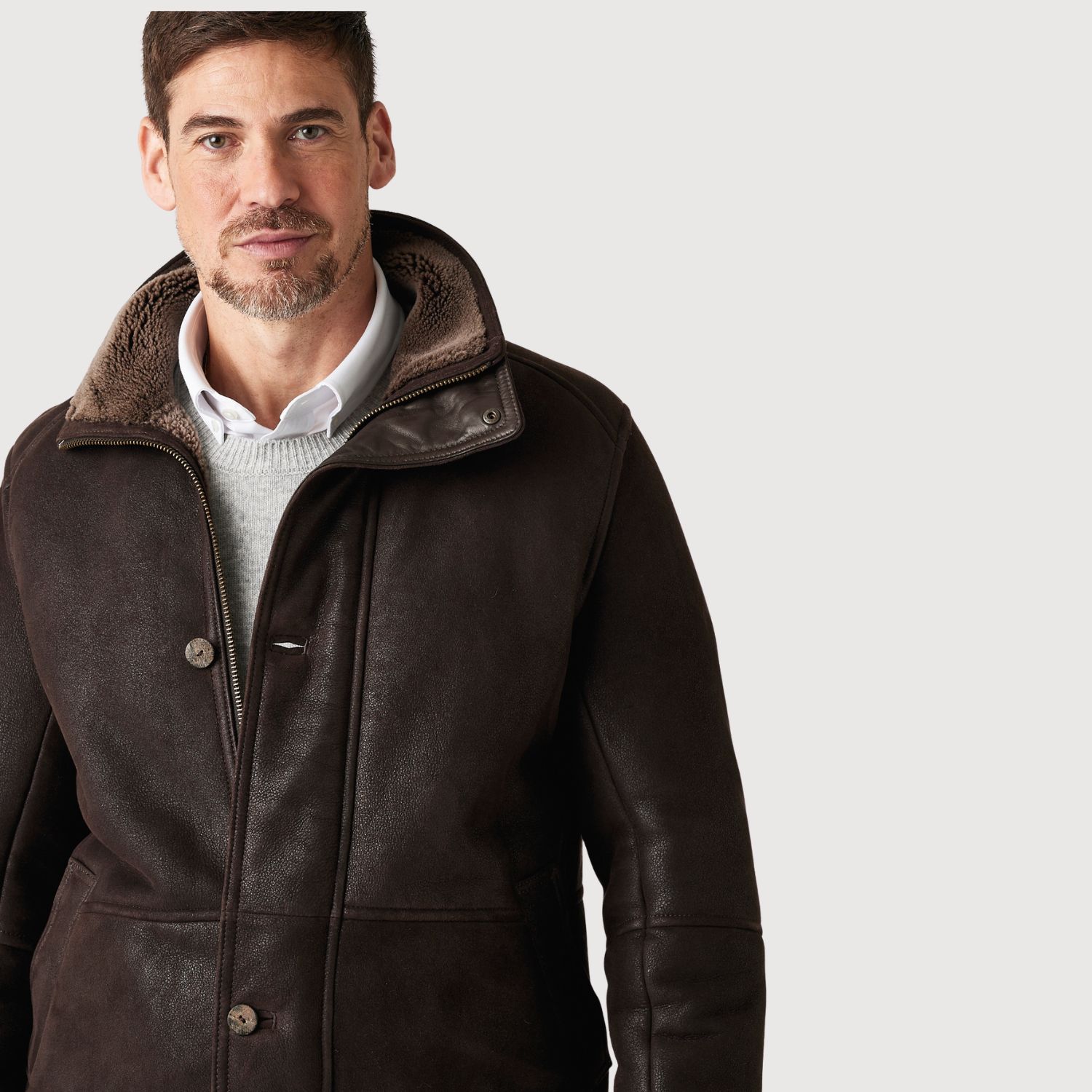 Sheepskin Jacket Hurricane Brown Giles (1)