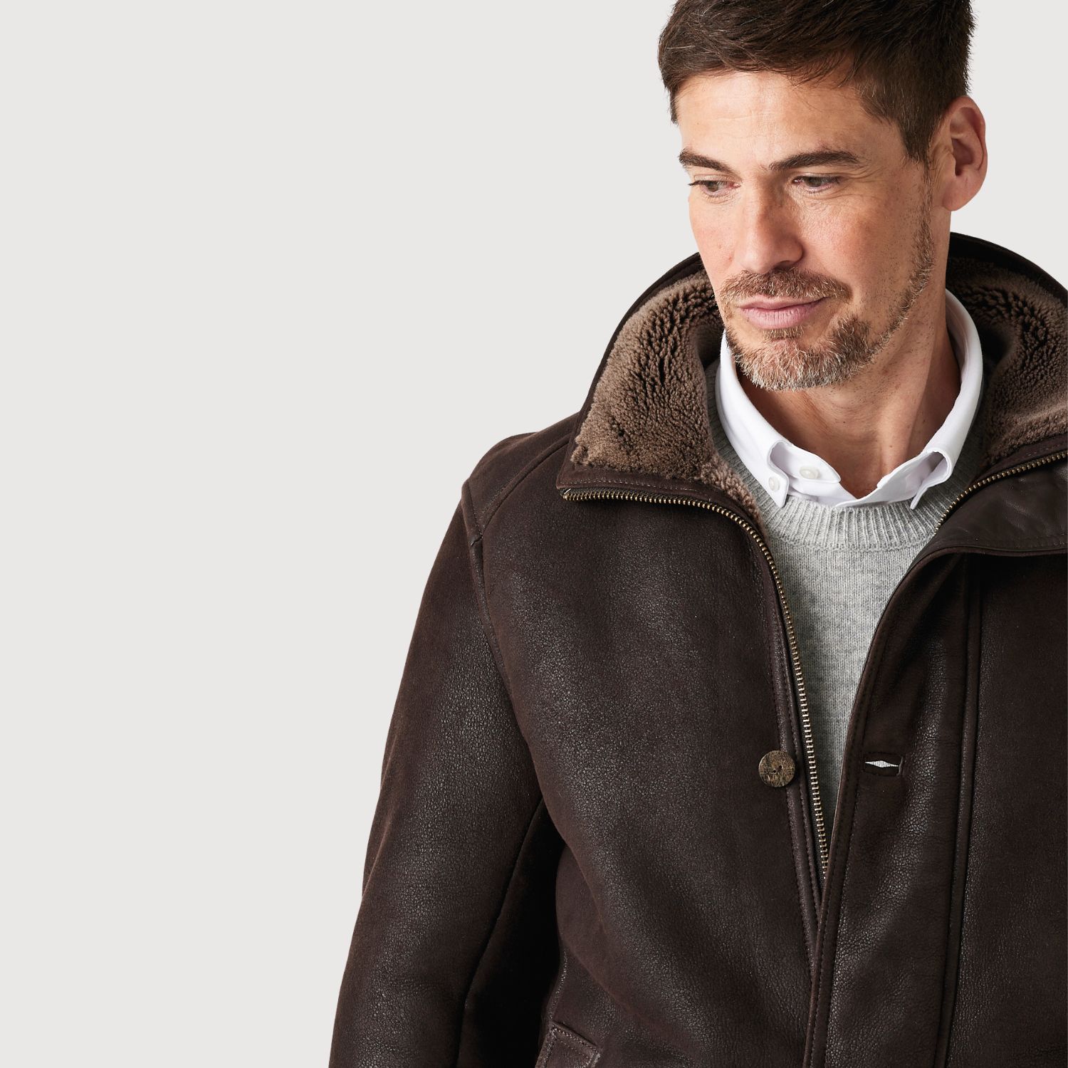 Sheepskin Jacket Hurricane Brown Giles (1)