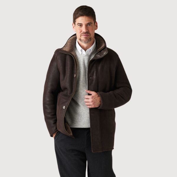 Sheepskin jacket brown hurricane Giles