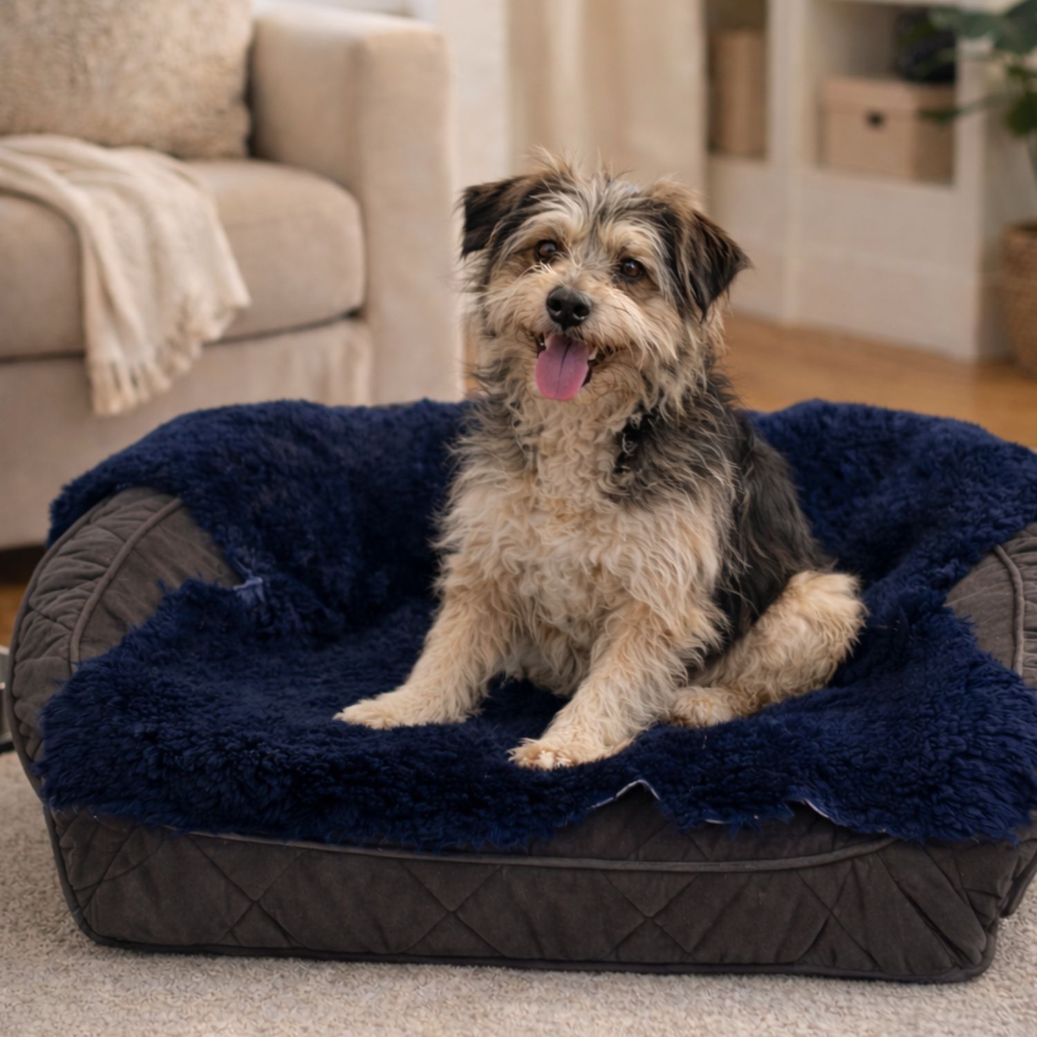 Sheepskin Pet Rug Royal Blue