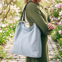 Leather Shoulder Bag Kos Blue Dudley (2)