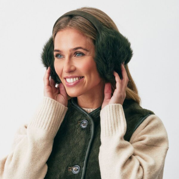 Earmuff Toscana Olive Green Sheepskin