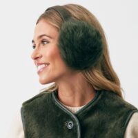Earmuff Toscana Olive Green Sheepskin (2) Earmuff Toscana Olive Green Sheepskin (1)