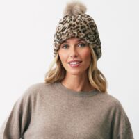heepskin Beanie Hat Leopard Print - Joni