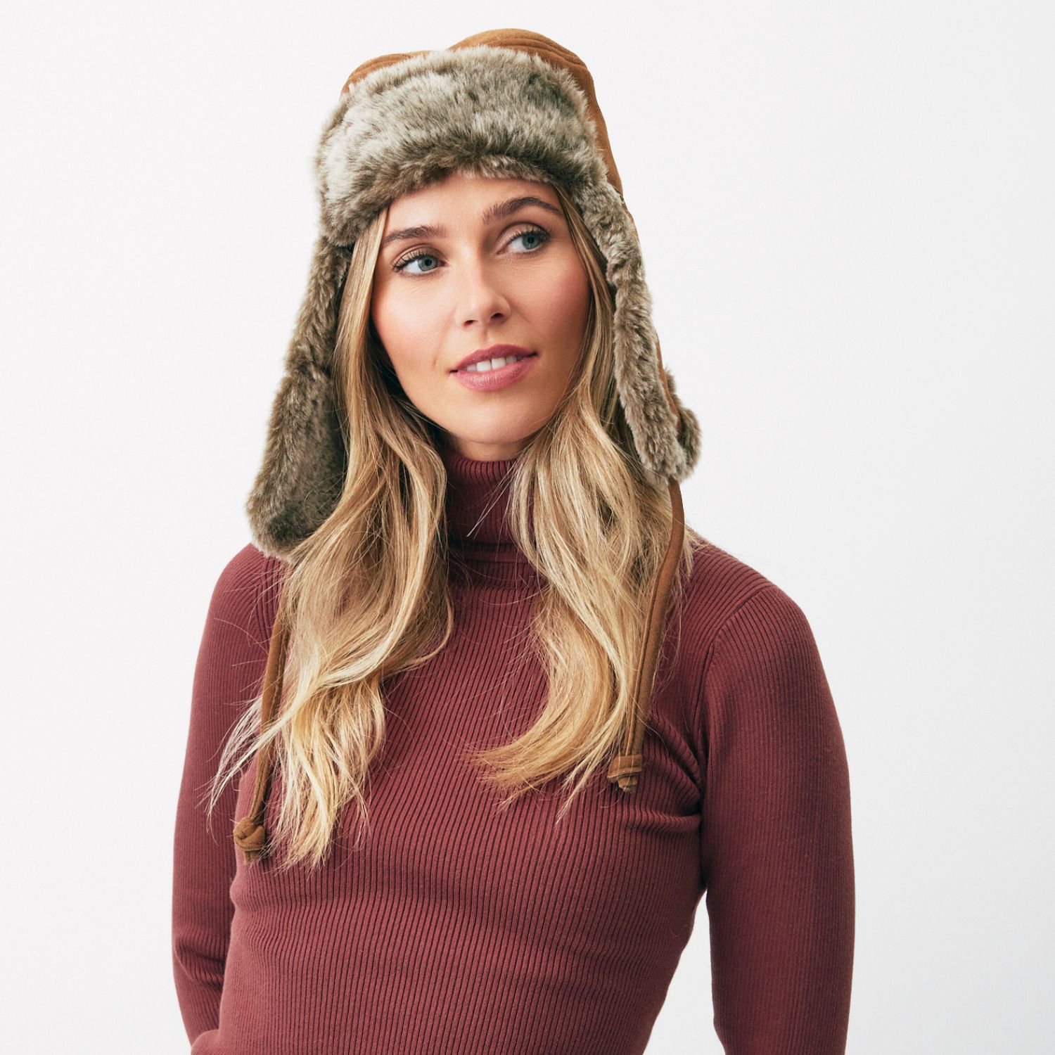Sheepskin Trapper Hat Ottoman Tan Garth (9) Sheepskin Trapper Hat Ottoman