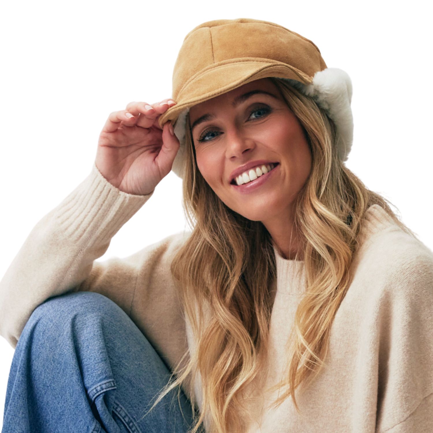 Sheepskin Cap Canella White Ronnie (4) Sheepskin Hat Trapper Cap Ronnie Canella White